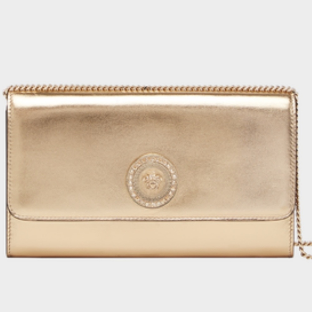 New versace gold clutch
